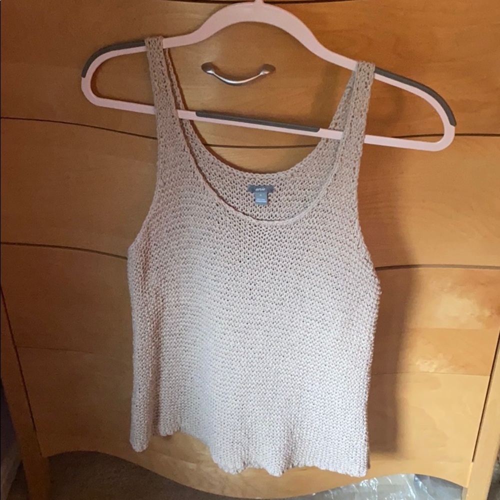 Beige woven tank top